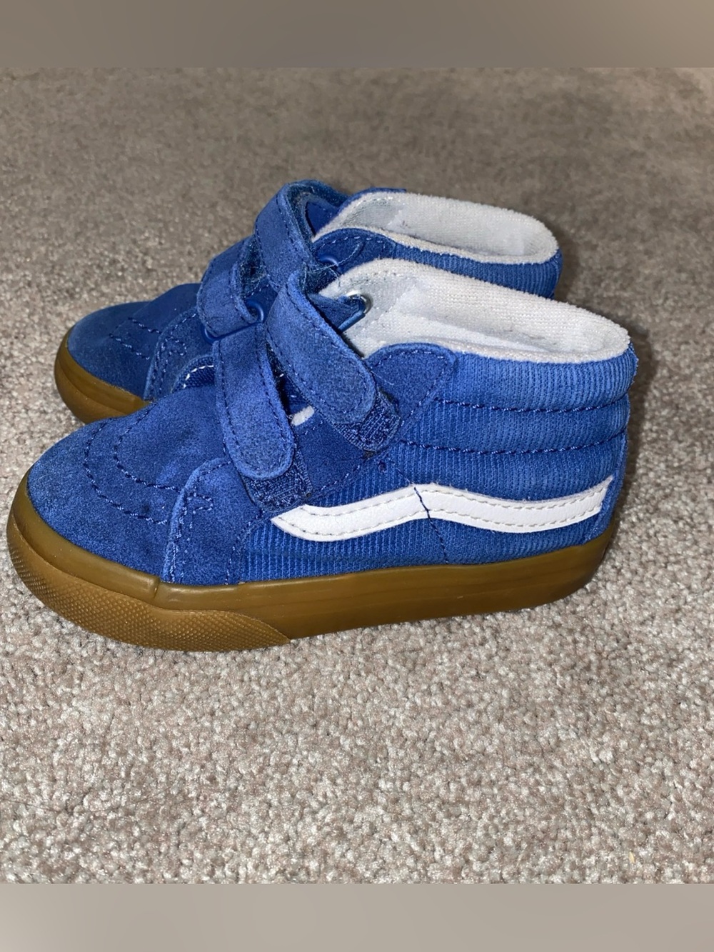 Vans SK8 Mid Reissue V Corduroy Blue Toddler 7 Hoop And Loop Straps Skater